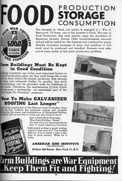  American Zinc Institute advertisement on page 21 of the April 1944 National 4-H Club News 